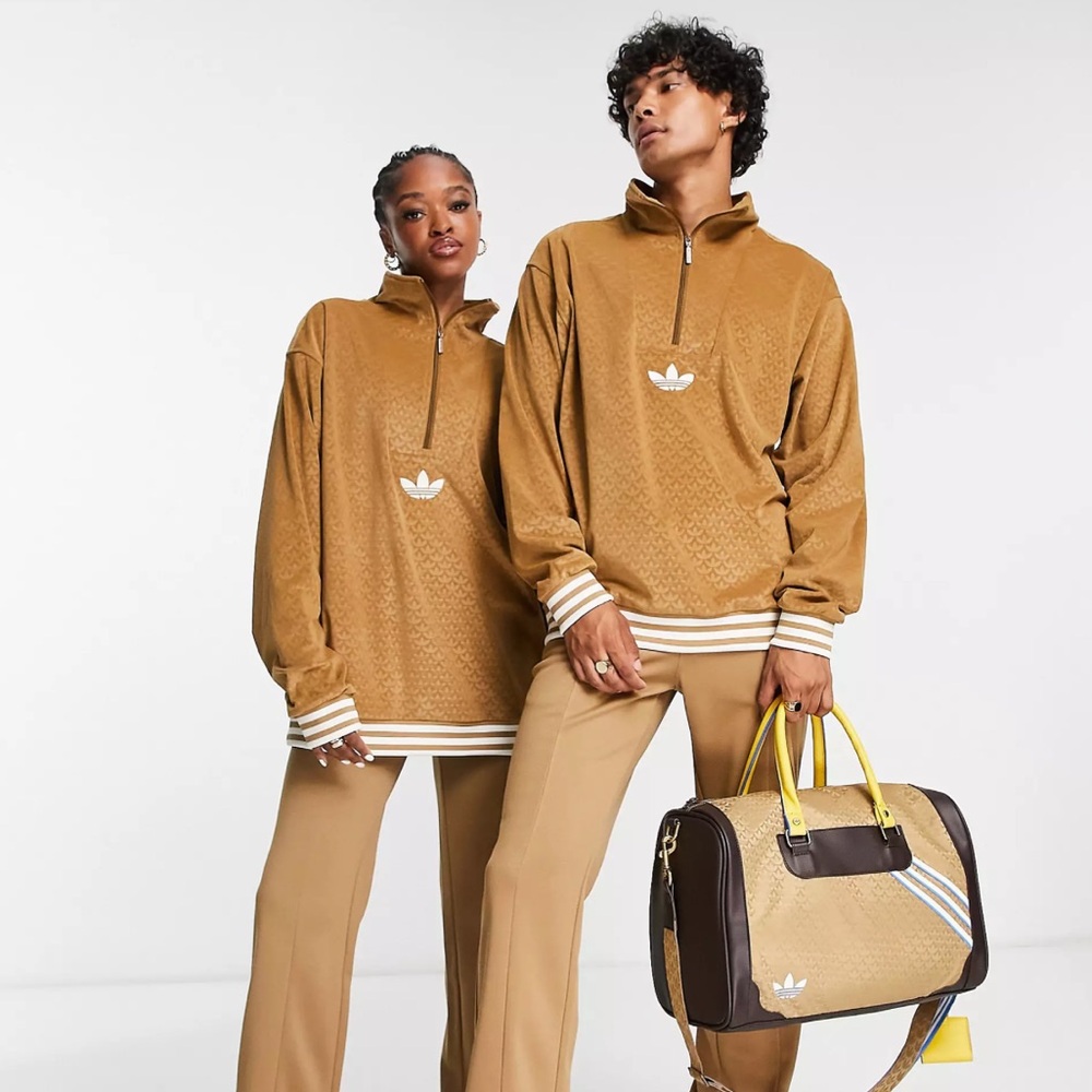 Adidas Originals adicolor 70s unisex funnel velour fleece - Picture 3 of 12